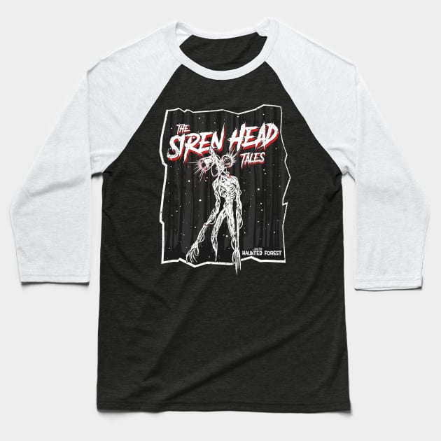 Scary Siren Head tales dark forest meme Baseball T-Shirt by opippi